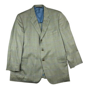 Coppley Blazer Mens 46R Plaid Wool Sport Coat Ermenegildo Zegna Fabric